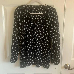 Gibson Black and White Button Down Blouse Size S